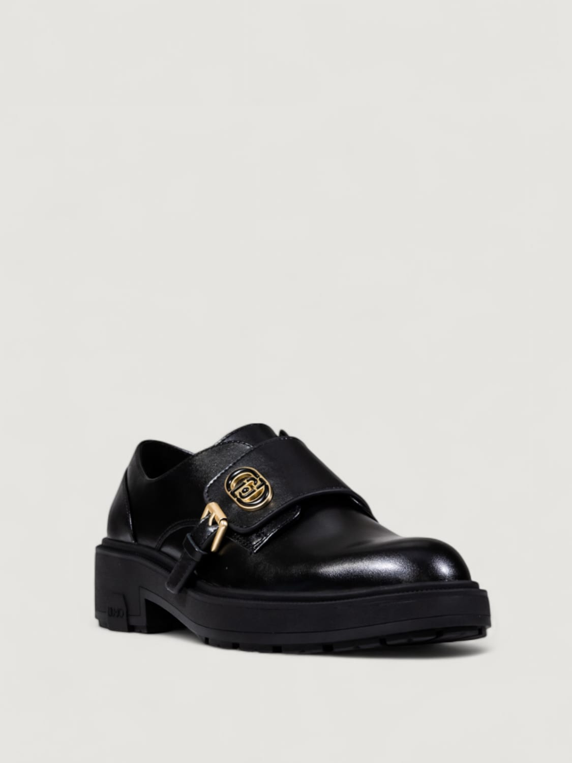 LIU JO STRINGATE: Monk Strap Liu Jo in pelle , Nero - Img 2