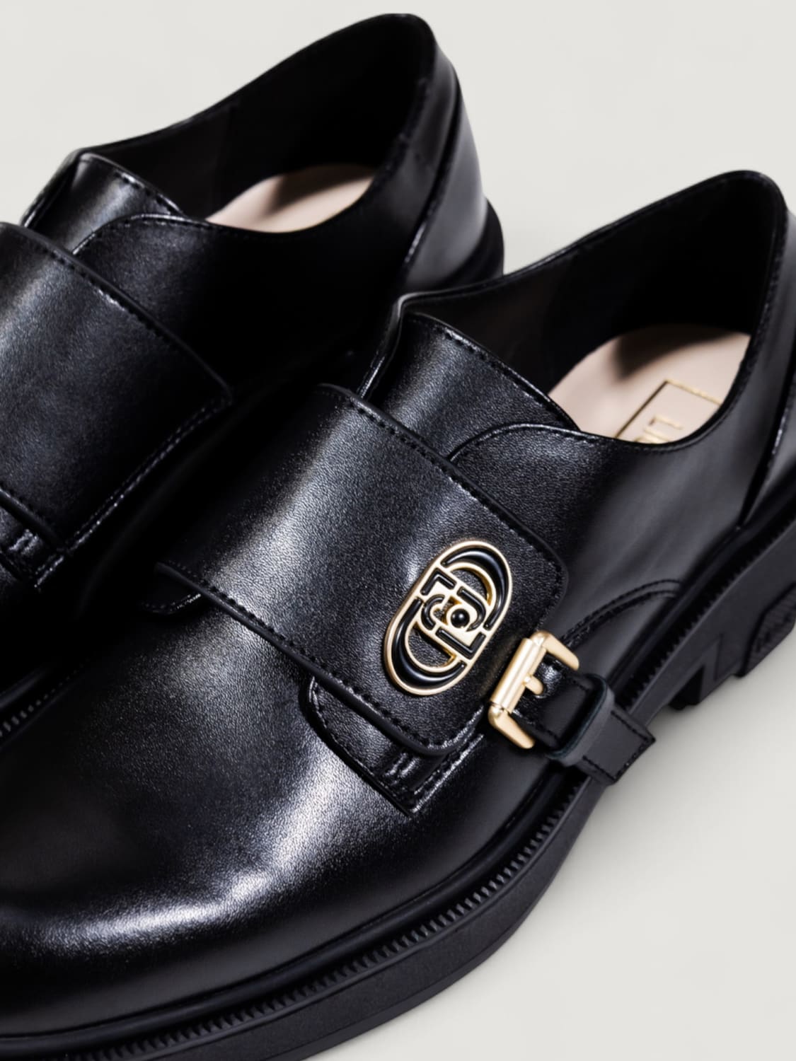 LIU JO STRINGATE: Monk Strap Liu Jo in pelle , Nero - Img 4