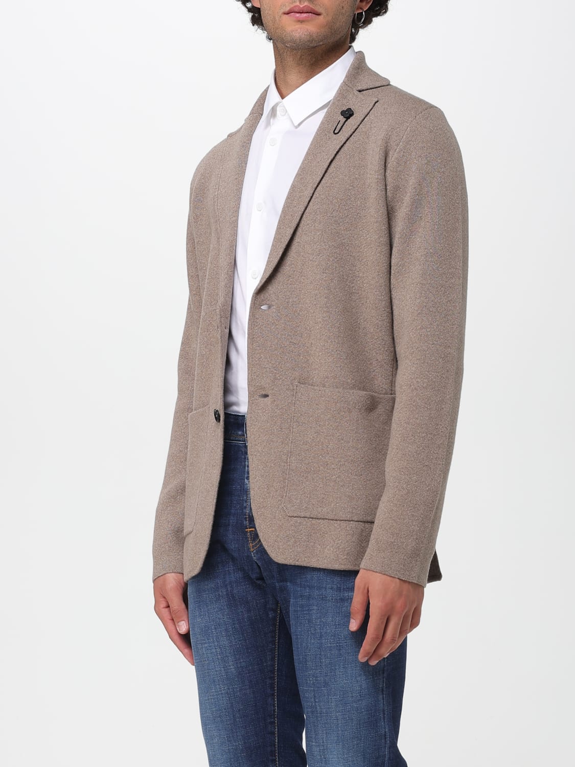 LARDINI JACKET: Sweater men Lardini, Brown - Img 3