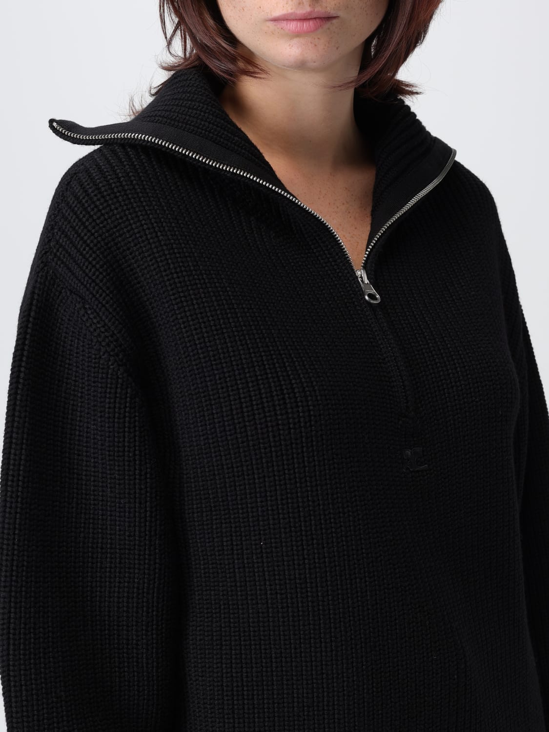 COURRÈGES SWEATER: Sweater woman CourrÈges, Black - Img 5