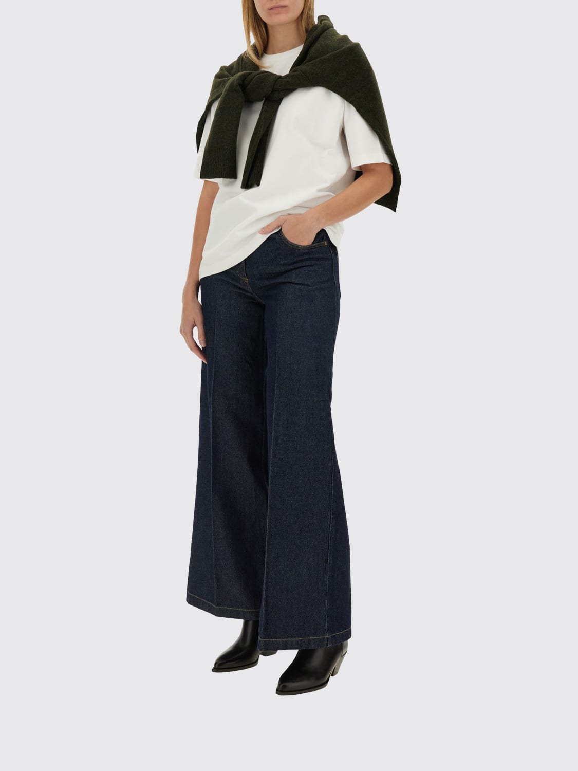 ASPESI PANTS: Pants woman Aspesi, Denim - Img 2