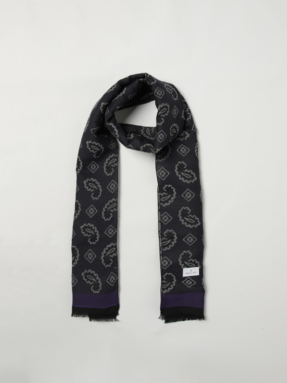 MANUEL RITZ 스카프: 스카프 남성 Manuel Ritz, 블루 - Img 2