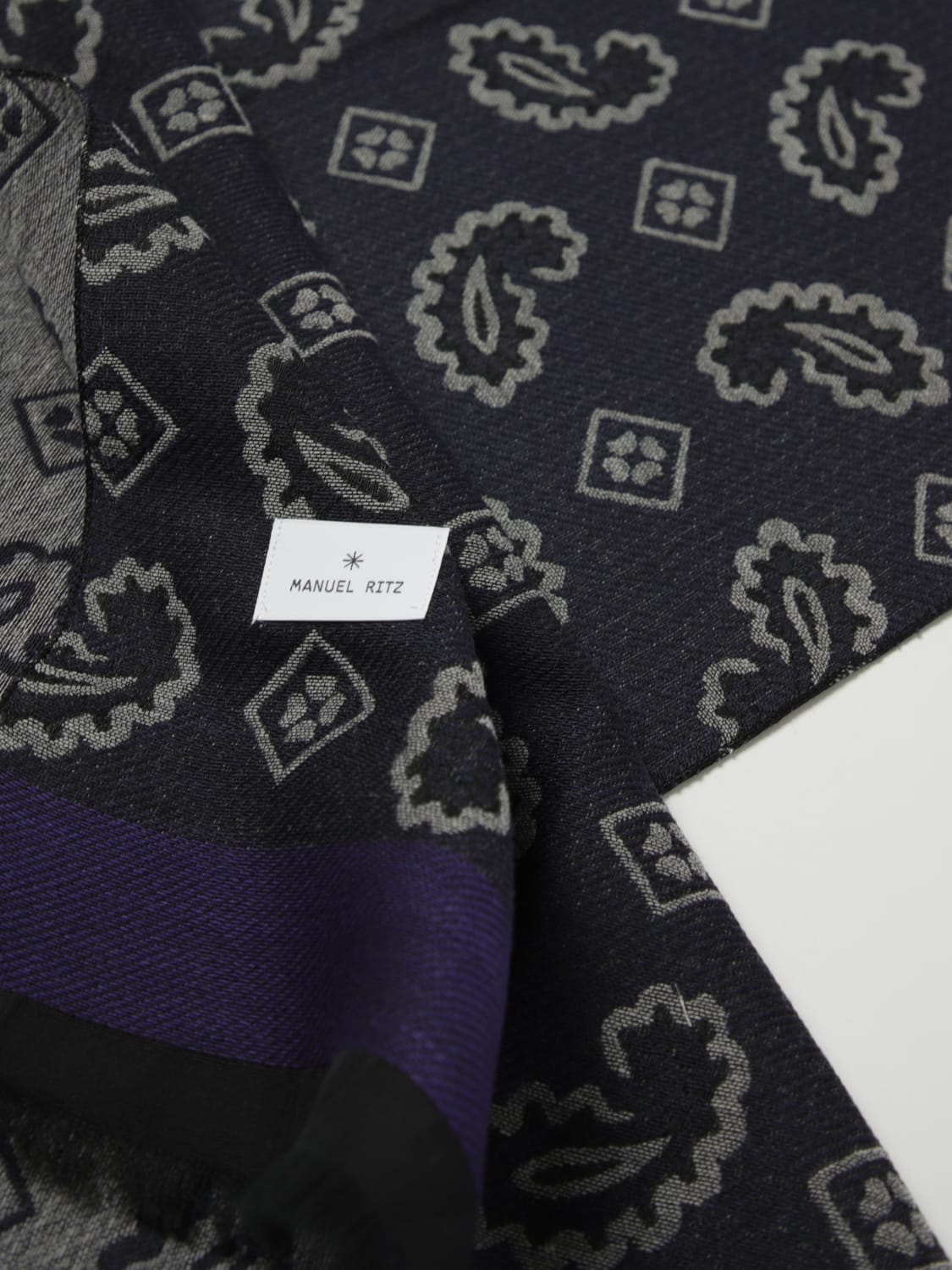 MANUEL RITZ 스카프: 스카프 남성 Manuel Ritz, 블루 - Img 3