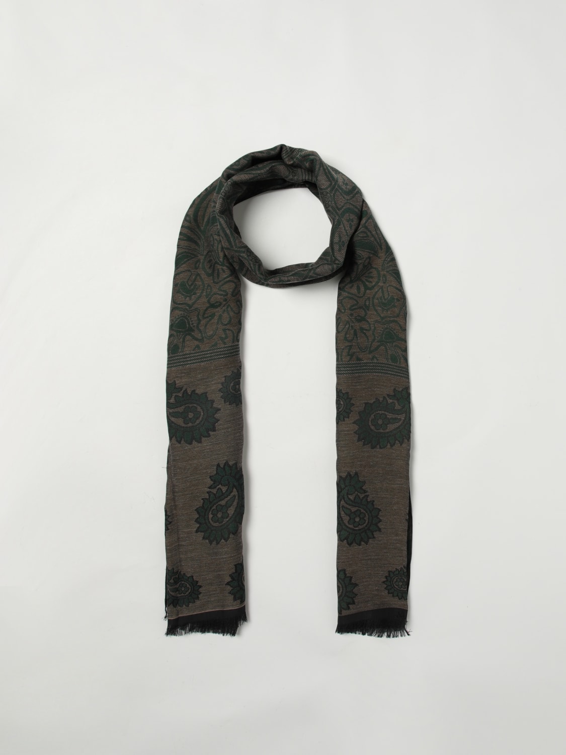 MANUEL RITZ SCIARPA: Sciarpa in misto cotone paisley Manuel Ritz, Verde - Img 2