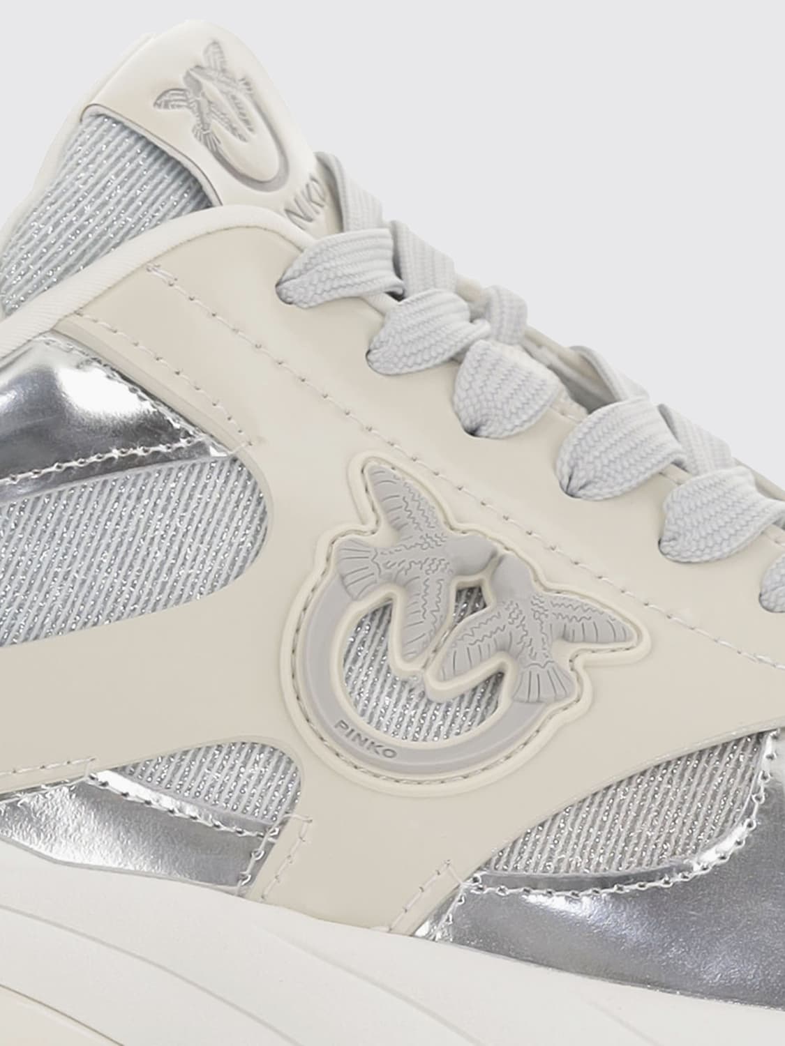 PINKO 运动鞋: 运动鞋 女士 Pinko, 银色 - Img 4