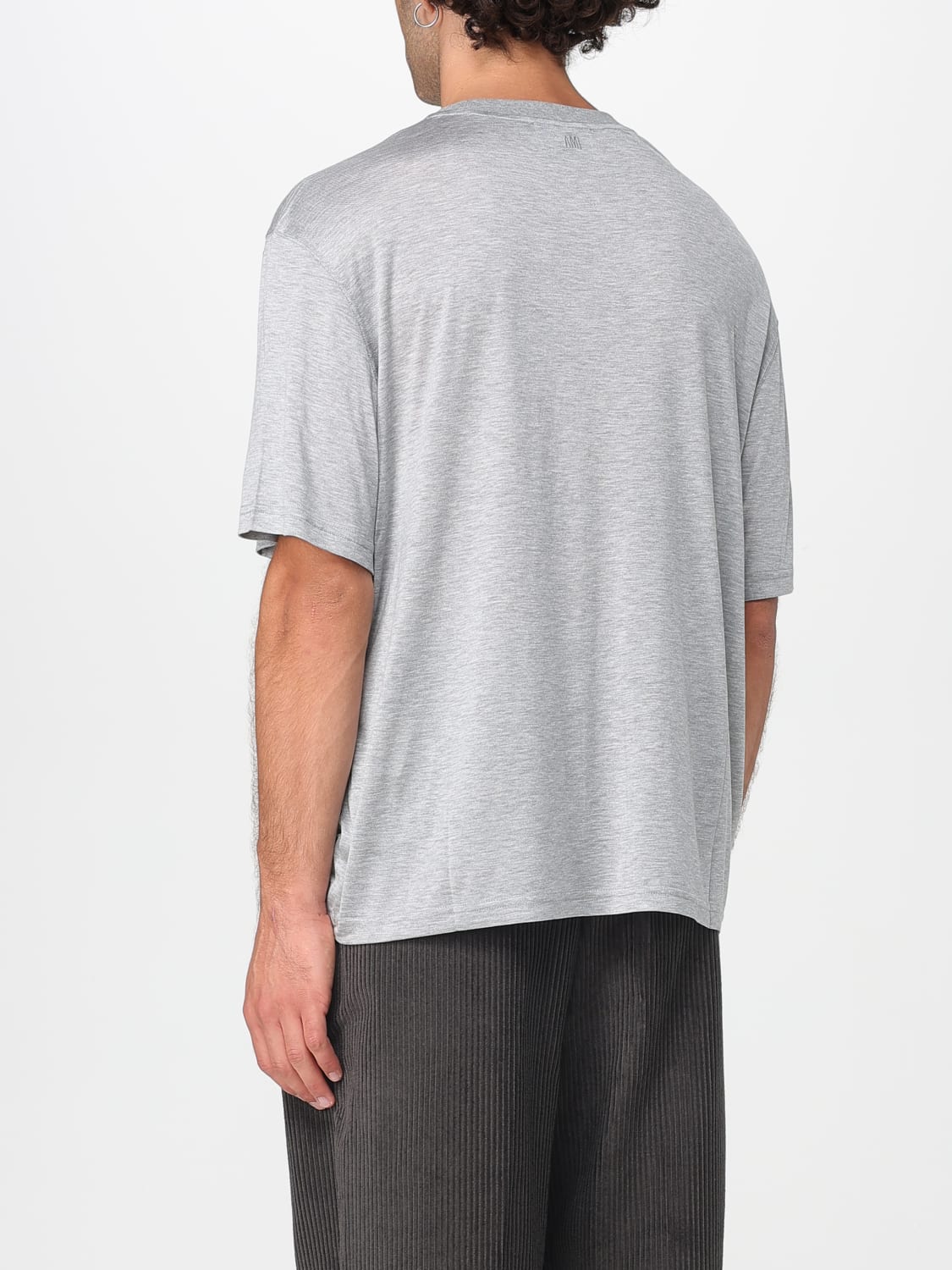 AMI PARIS T-SHIRT: T-shirt in cotone basic Ami Paris, Grigio - Img 2