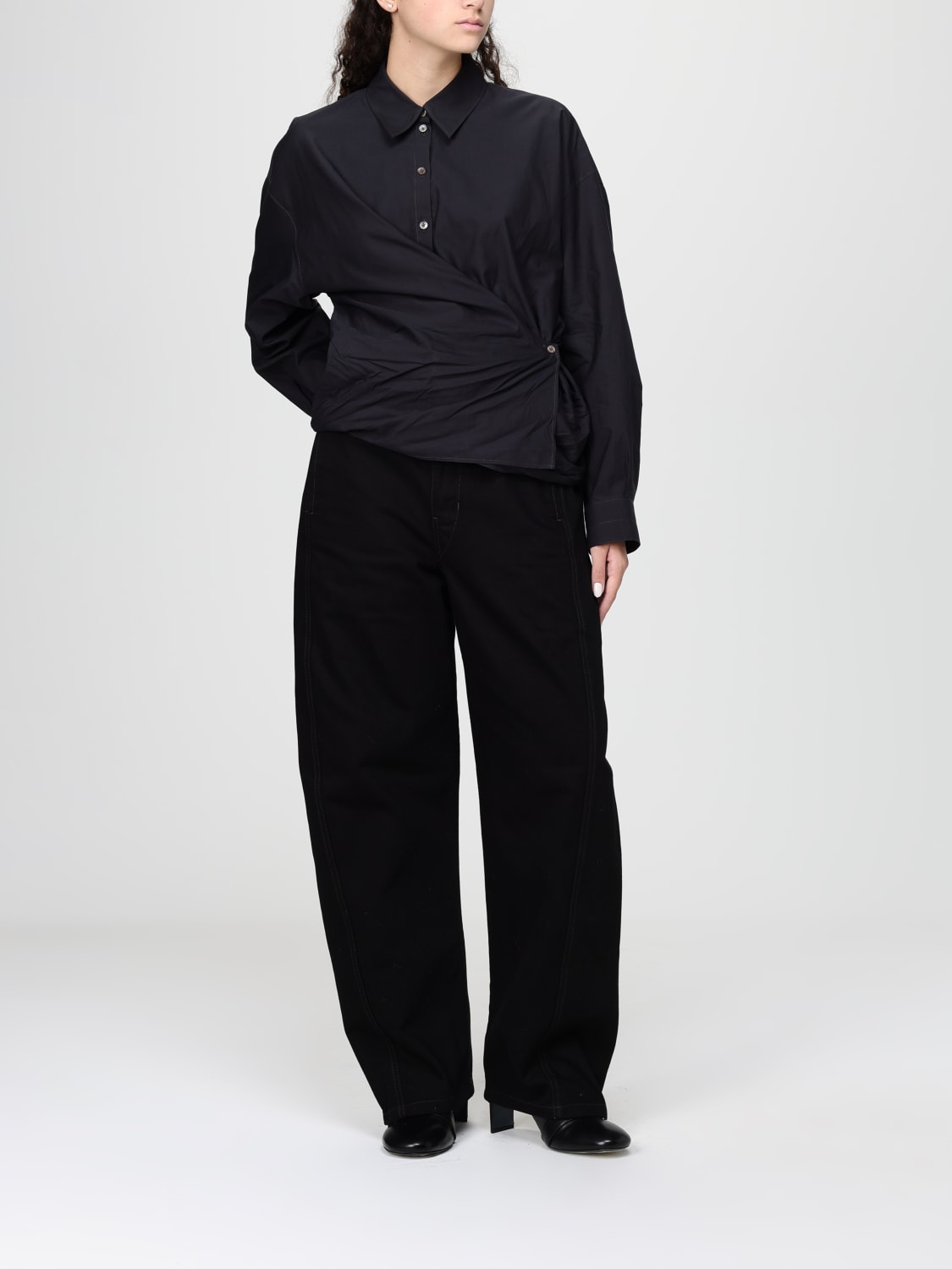 LEMAIRE HEMDBLUSE: Hemdbluse damen Lemaire, Blau - Img 2