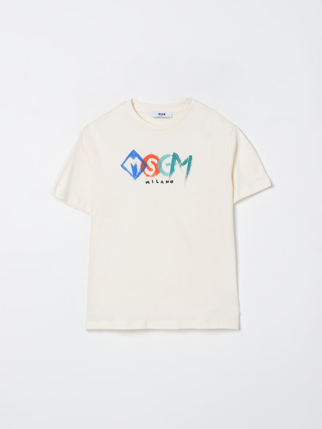 MSGM KIDS T-SHIRT: T-shirt kinder MSGM Kids, Cream - Img 1