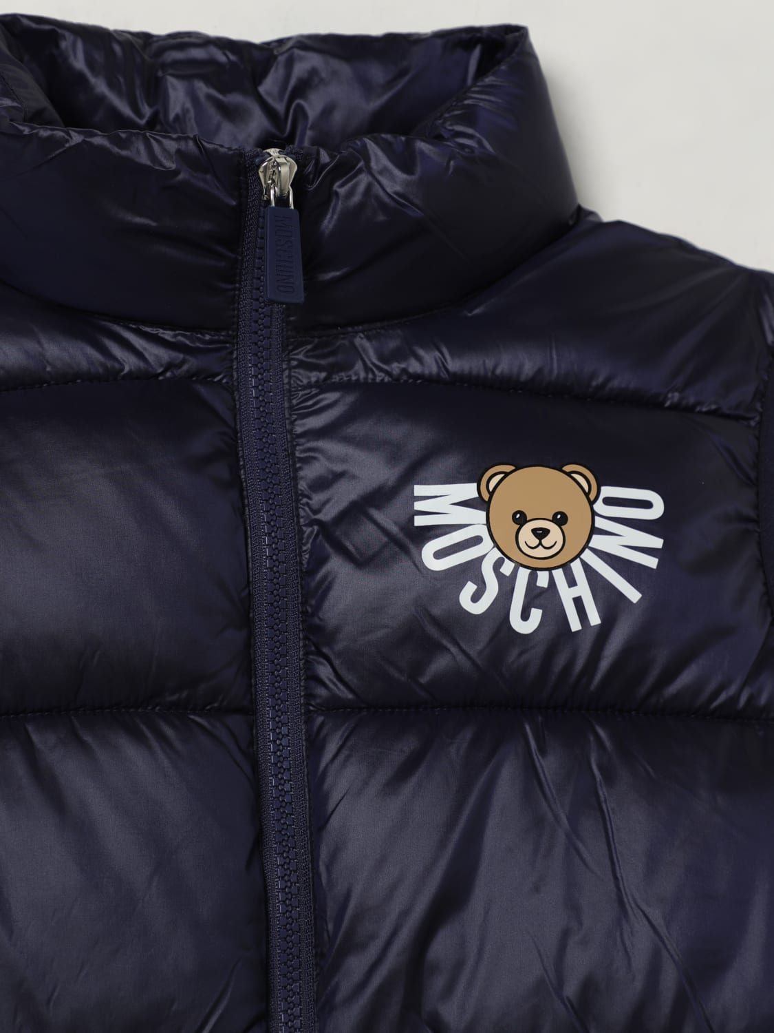 MOSCHINO WAISTCOAT: Coat kids Moschino, Blue - Img 3