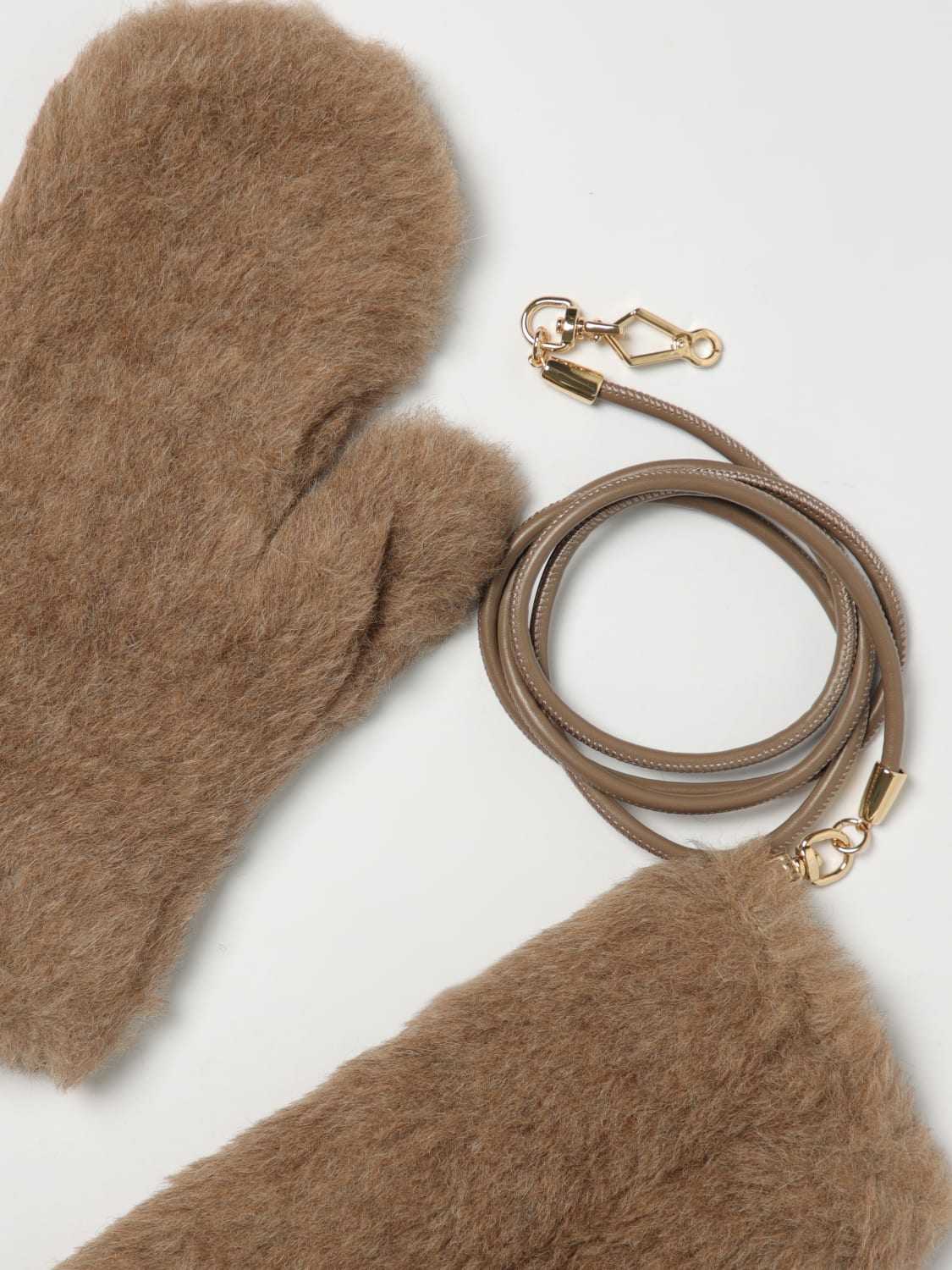 MAX MARA GUANTI: Guanti Max Mara in lana di cammello , Beige - Img 2