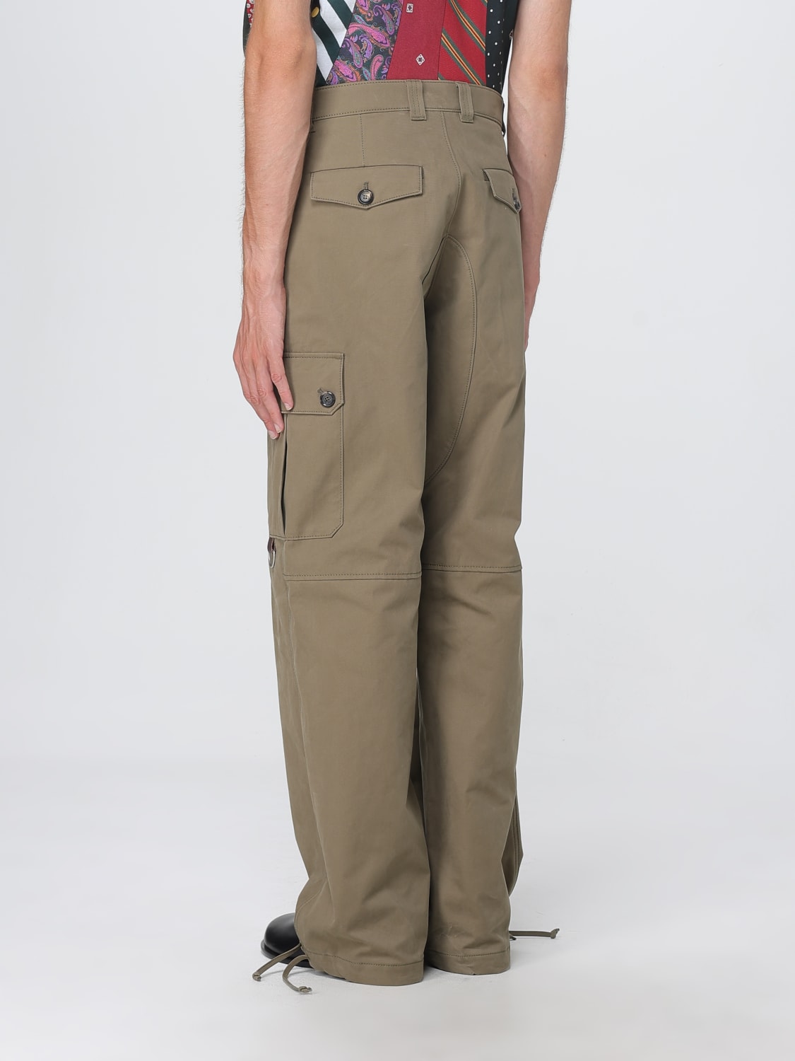 MOSCHINO COUTURE 裤子: 裤子 男士 Moschino Couture, 绿色 - Img 3