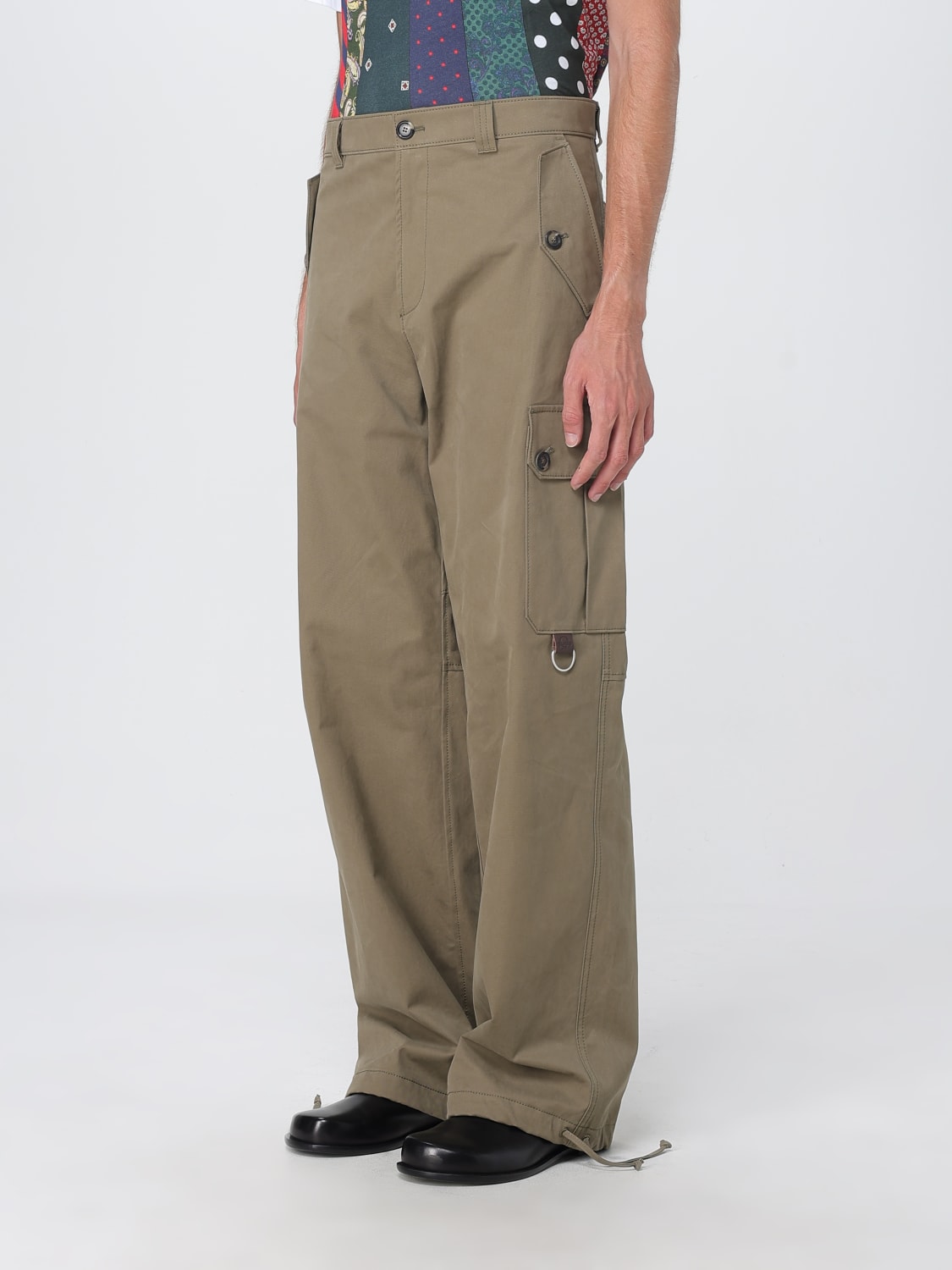 MOSCHINO COUTURE 裤子: 裤子 男士 Moschino Couture, 绿色 - Img 4