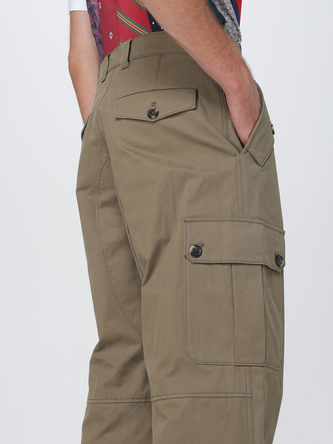 MOSCHINO COUTURE 裤子: 裤子 男士 Moschino Couture, 绿色 - Img 5