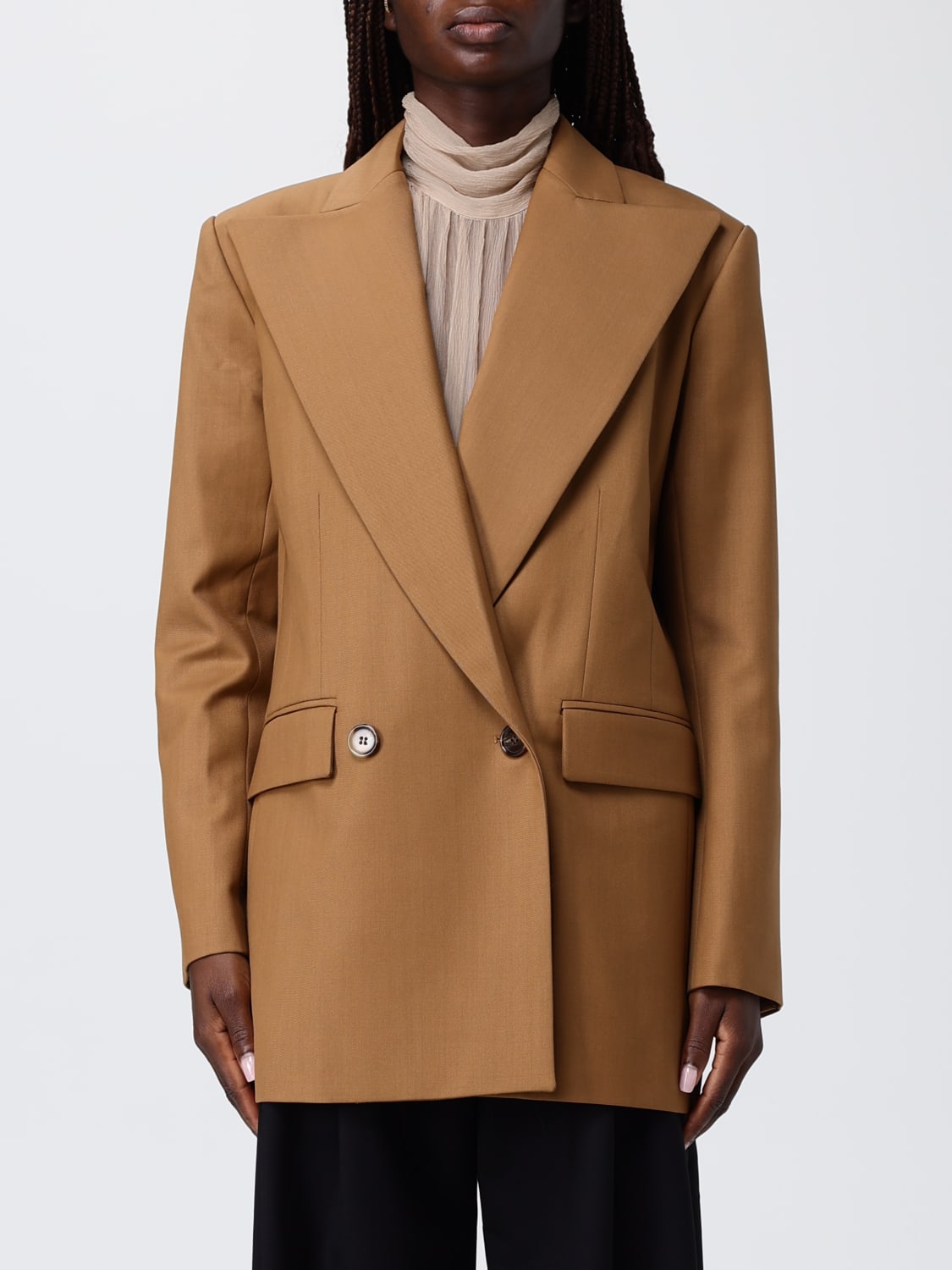 NINA RICCI GIACCA: Giacca doppiopetto Nina Ricci in lana vergine , Marrone - Img 1