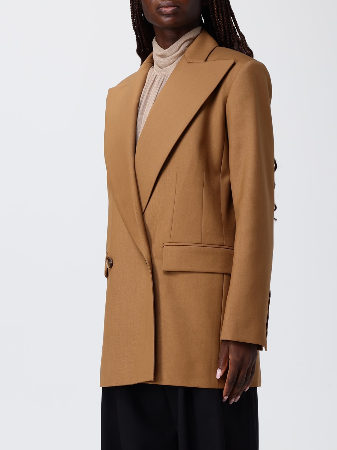 NINA RICCI GIACCA: Giacca doppiopetto Nina Ricci in lana vergine , Marrone - Img 4