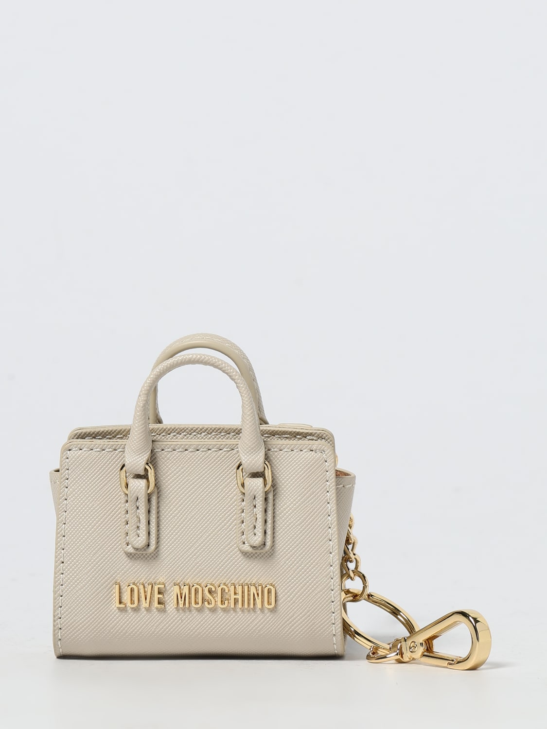 LOVE MOSCHINO KEY CHAIN: Key chain woman Love Moschino, Ivory - Img 1