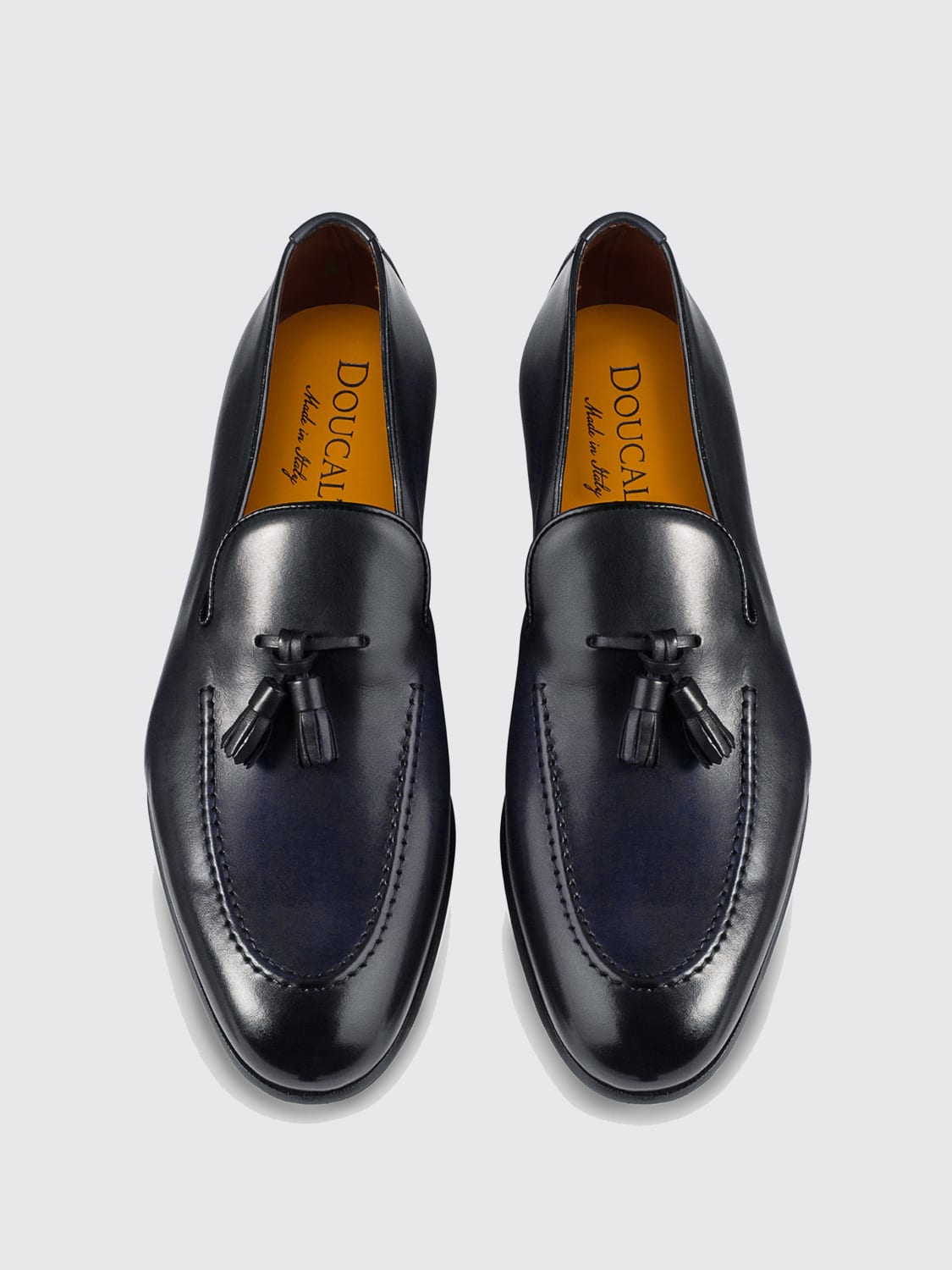 DOUCAL'S MOCASSINI: Mocassino Doucal's in pelle con nappe , Blue - Img 3