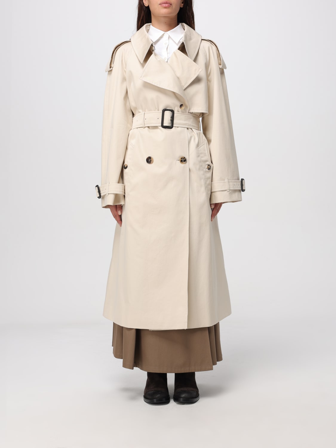 BURBERRY JACKET: Coat woman Burberry, Beige - Img 1