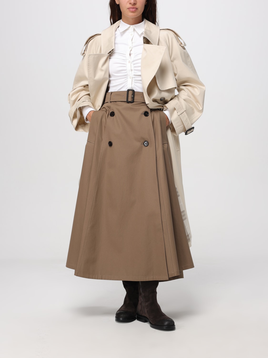 BURBERRY JACKET: Coat woman Burberry, Beige - Img 2