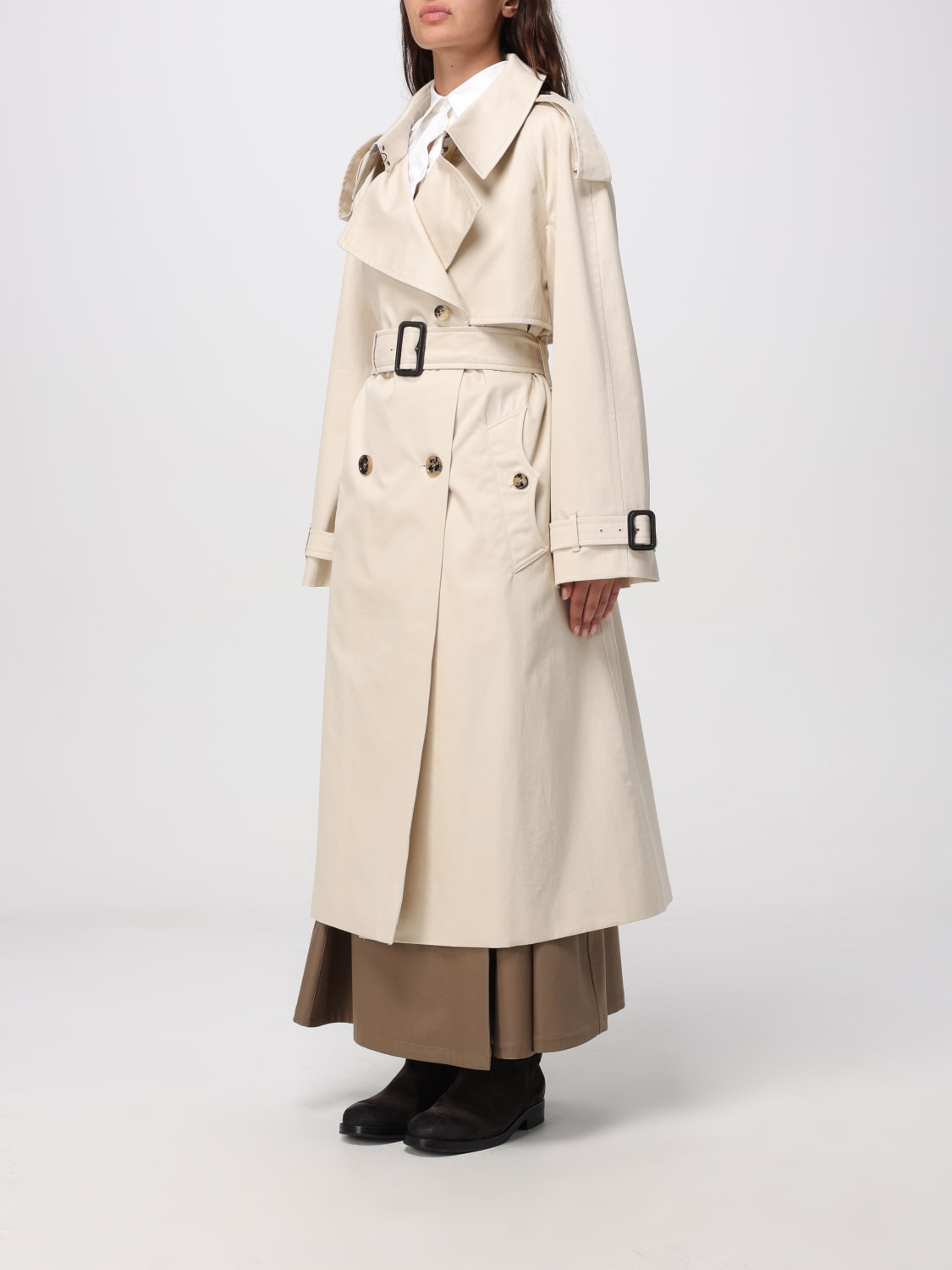 BURBERRY JACKET: Coat woman Burberry, Beige - Img 4