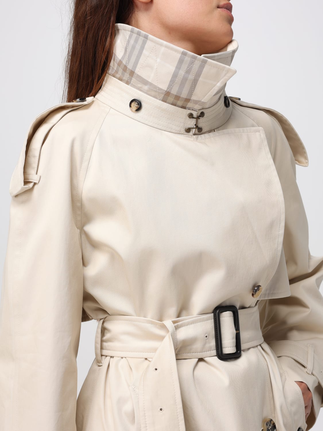 BURBERRY JACKET: Coat woman Burberry, Beige - Img 5