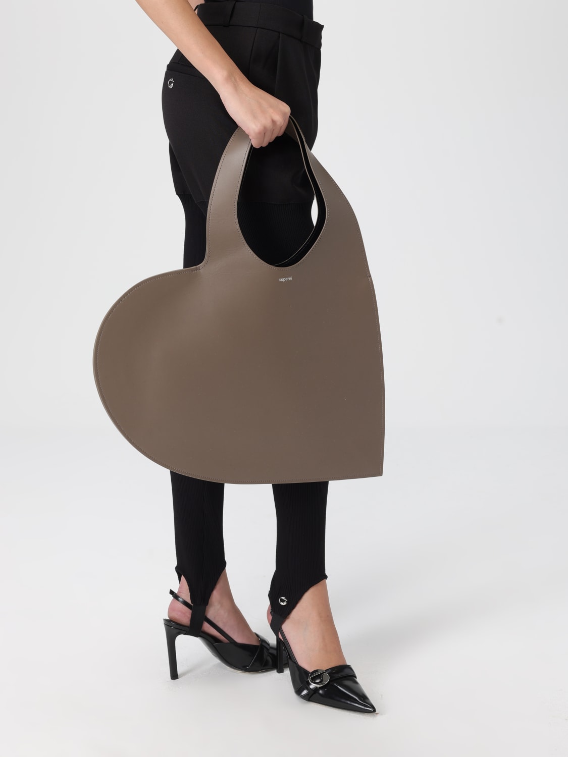 COPERNI BORSA TOTE: Borsa Tote Heart Coperni in pelle , Marrone - Img 2