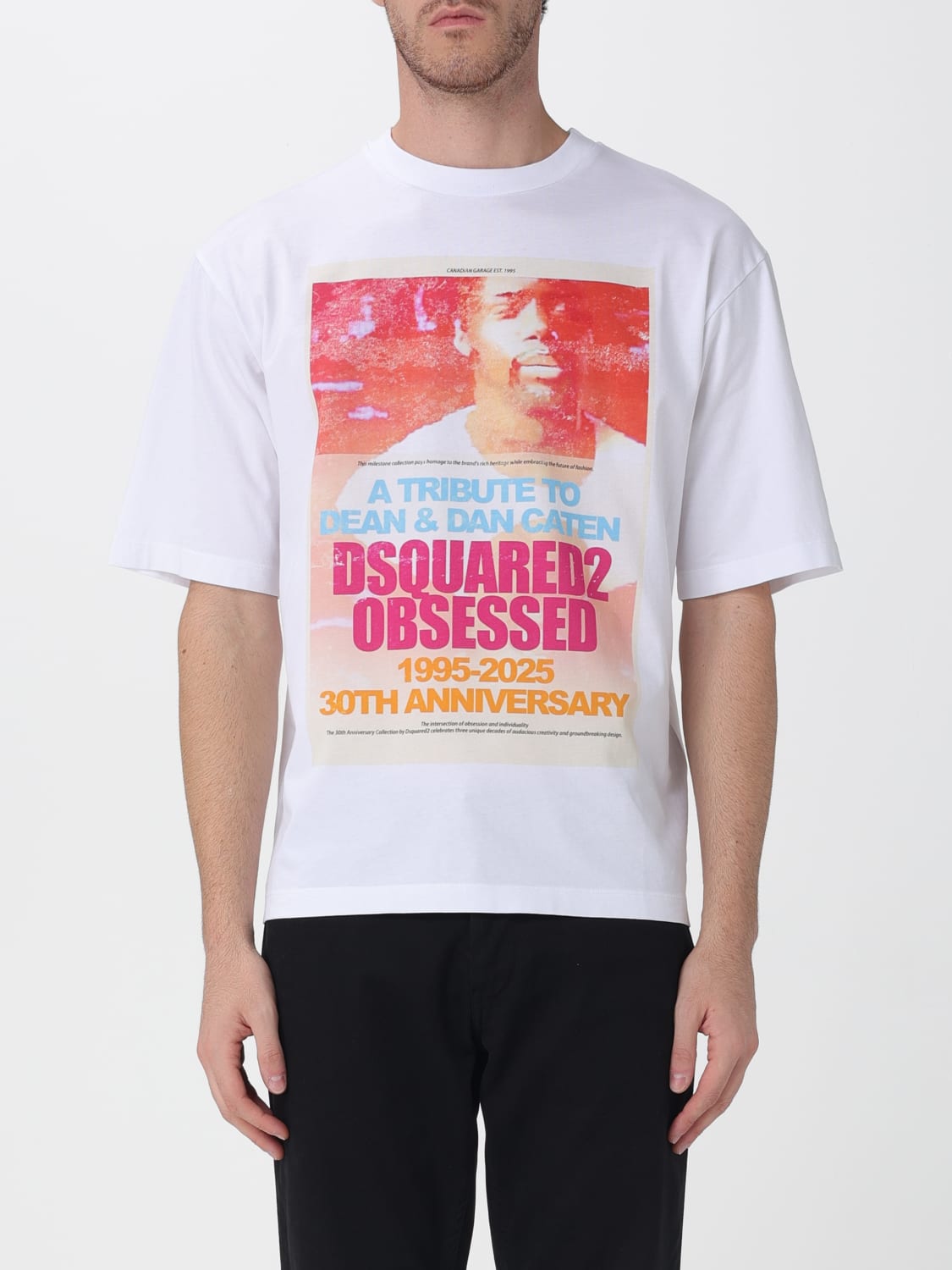 DSQUARED2 T-SHIRT: T-shirt in cotone stampata Dsquared2 , Bianco - Img 1