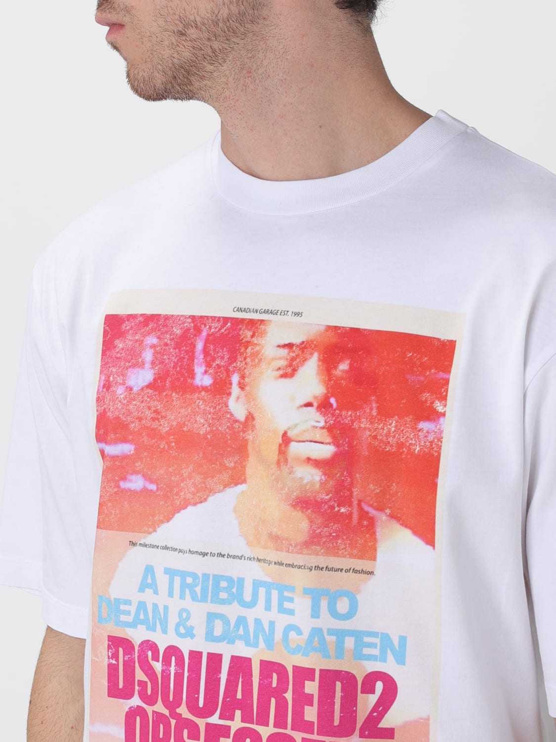 DSQUARED2 T-SHIRT: T-shirt in cotone stampata Dsquared2 , Bianco - Img 3