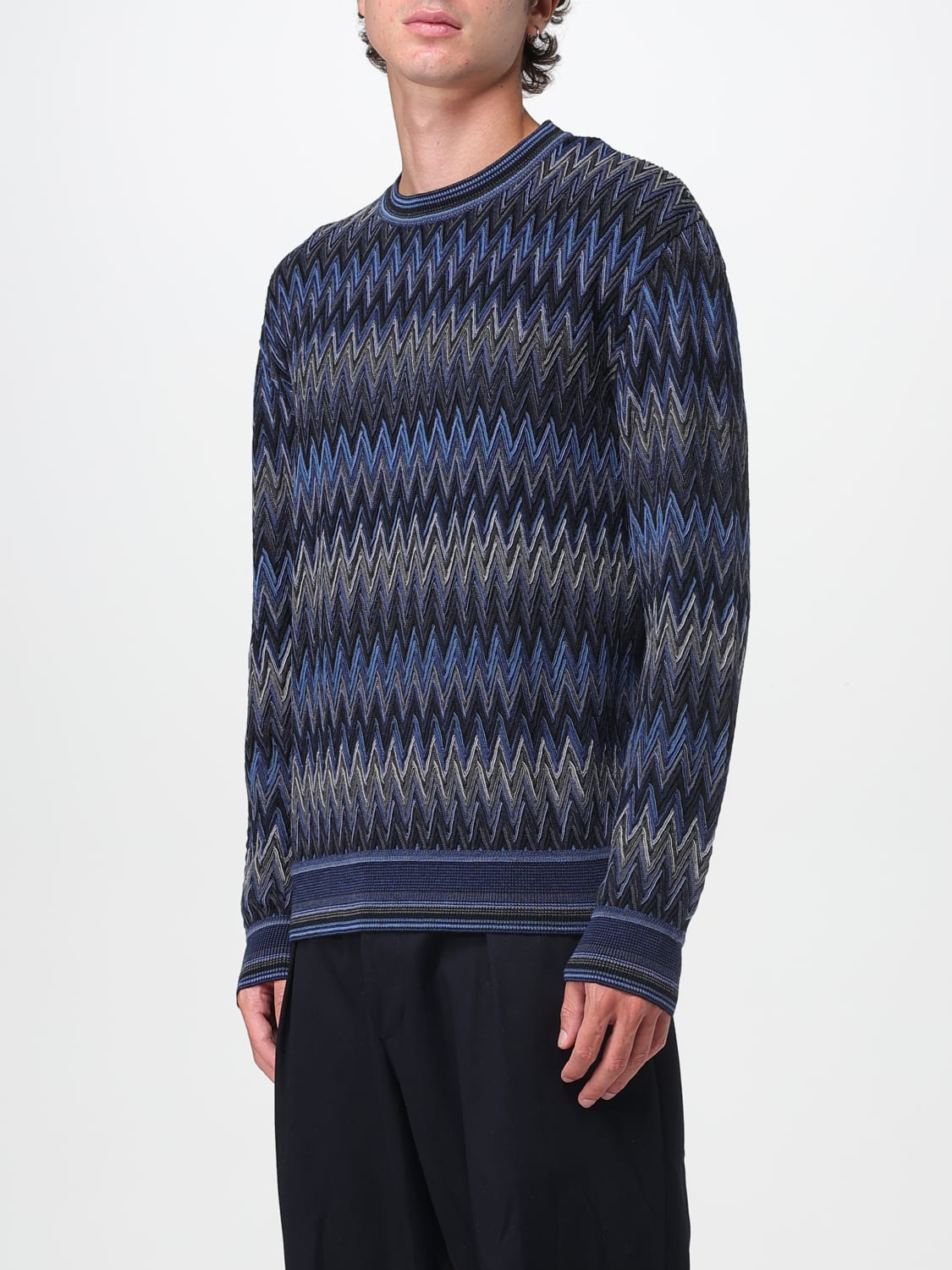 MISSONI JUMPER: Cardigan men Missoni, Blue 1 - Img 4