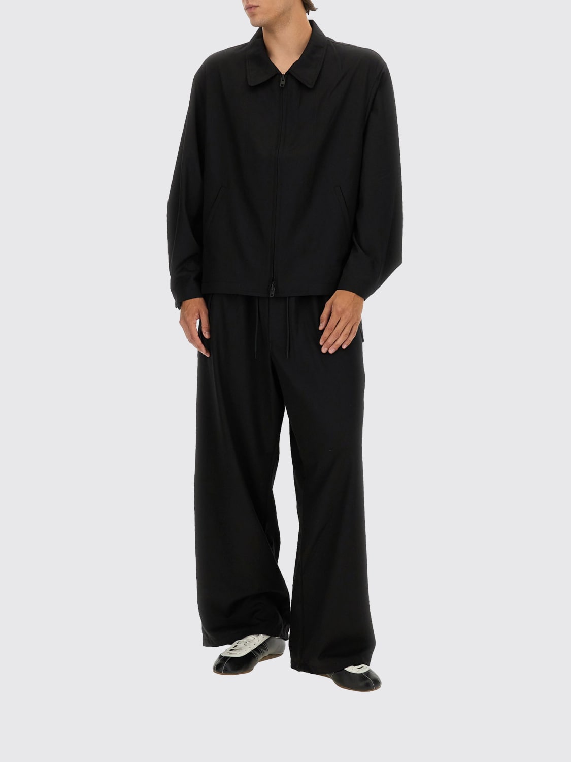 Y-3 GIACCA: Overshirt Y-3 in misto lana , Nero - Img 2
