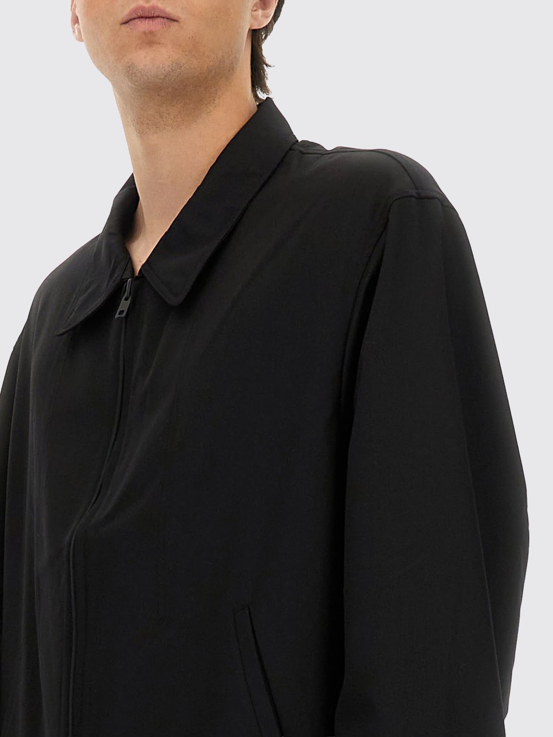 Y-3 GIACCA: Overshirt Y-3 in misto lana , Nero - Img 4