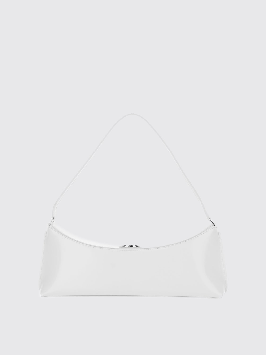 JACQUEMUS BORSA A SPALLA: Pochette Ovalo Jacquemus in pelle spazzolata, Bianco - Img 2