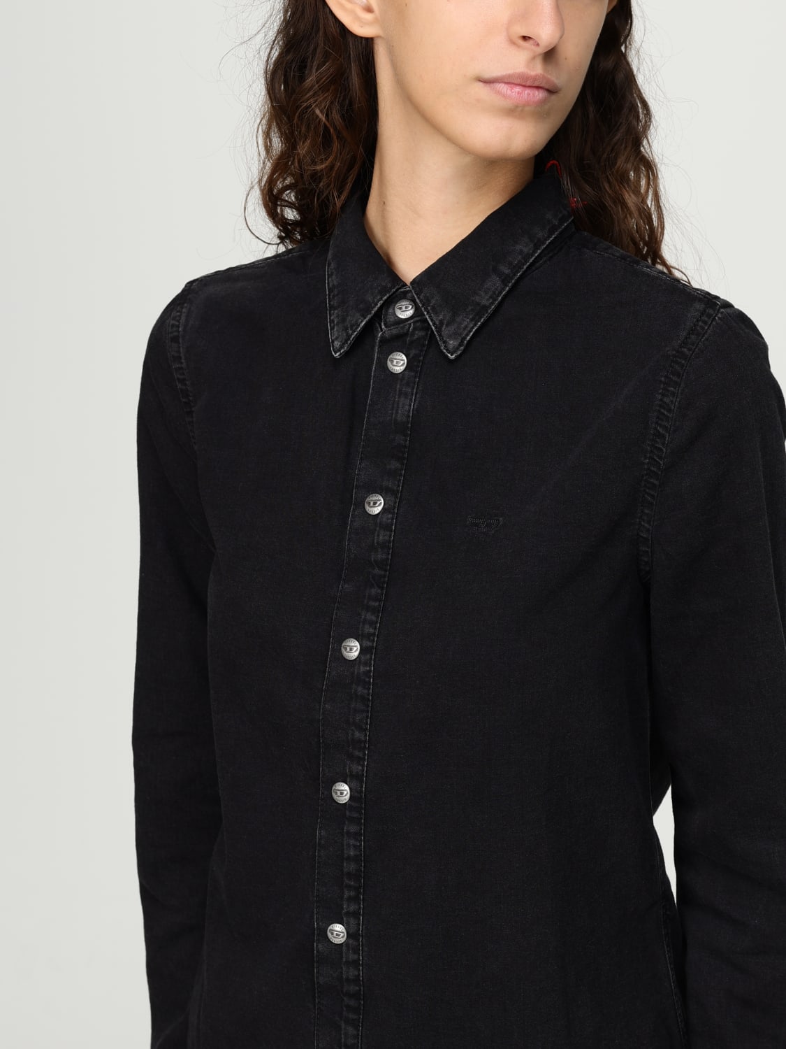 DIESEL CAMICIA: Camicia casual Diesel in denim di cotone , Nero - Img 3