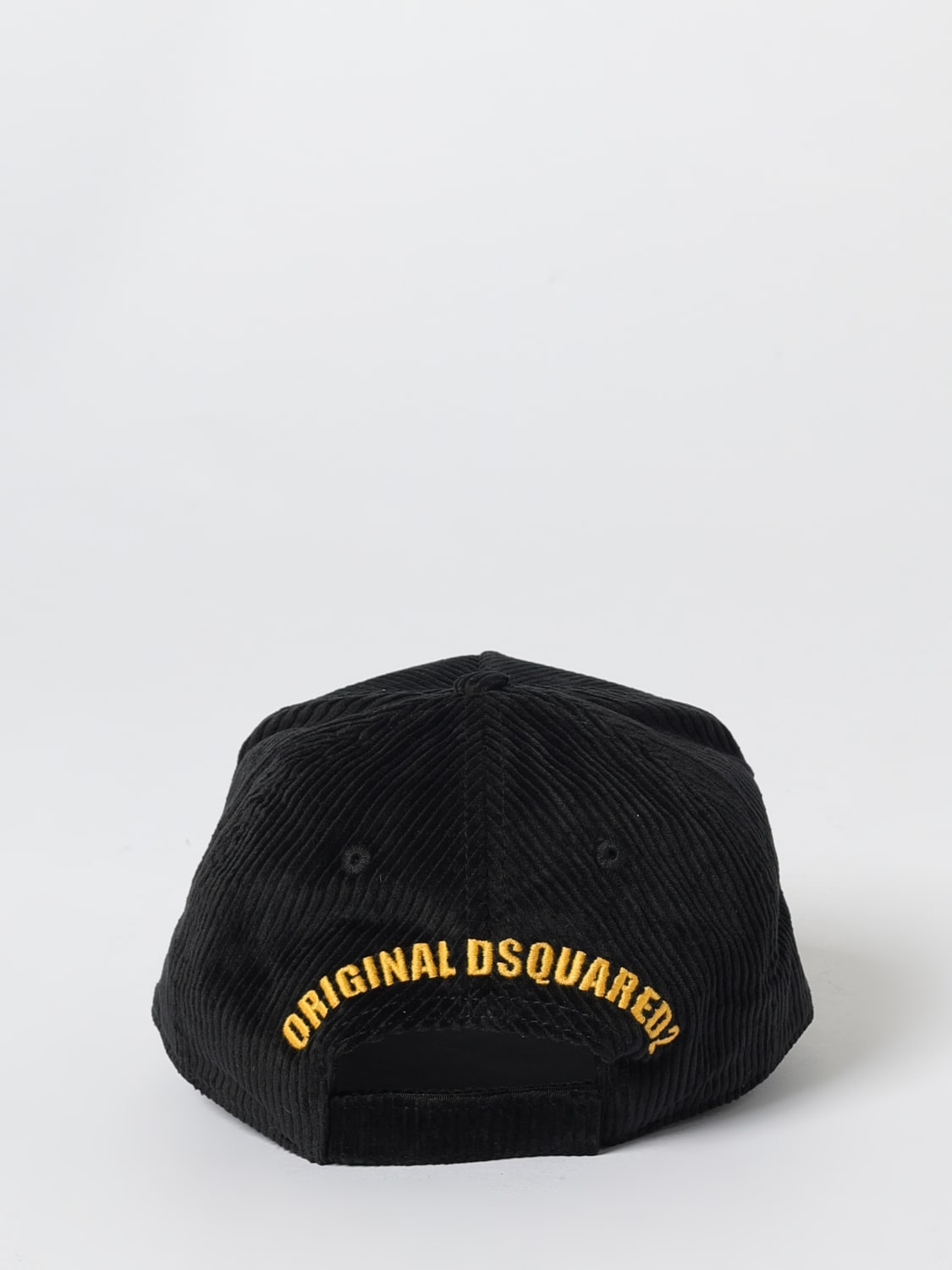 DSQUARED2 CAPPELLO: Cappello Dsquared2 in velluto di cotone a coste con patch , Nero - Img 3