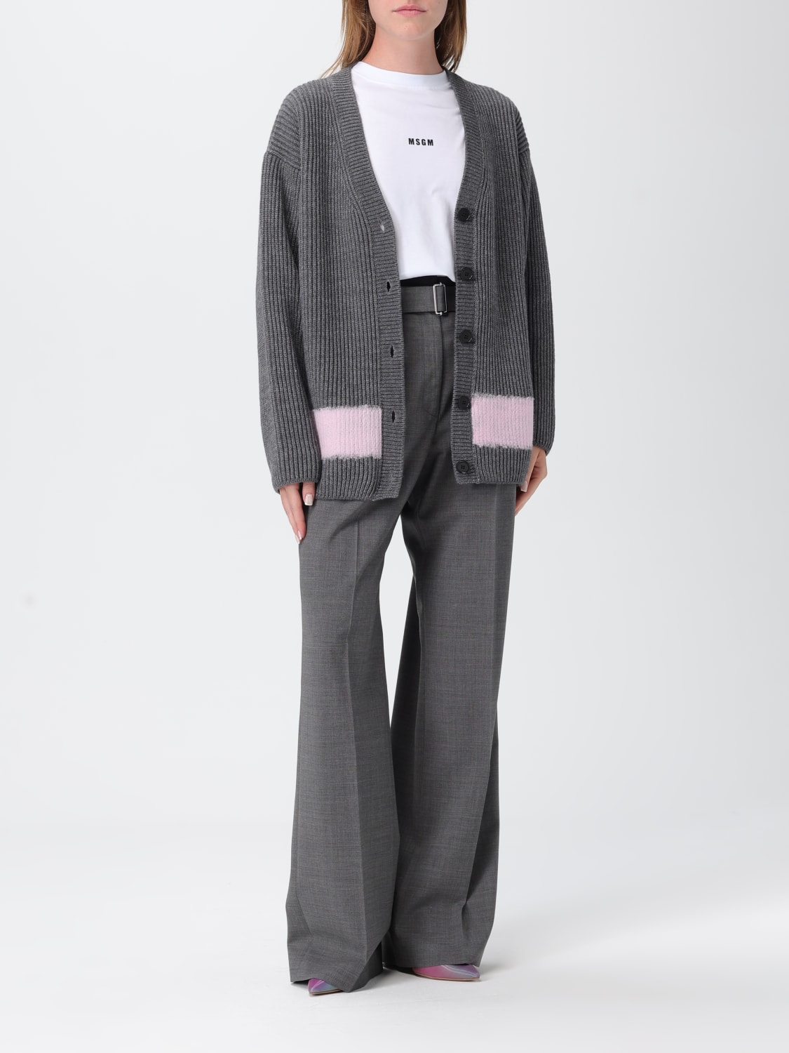 MSGM SWEATER: Cardigan woman MSGM, Grey - Img 2