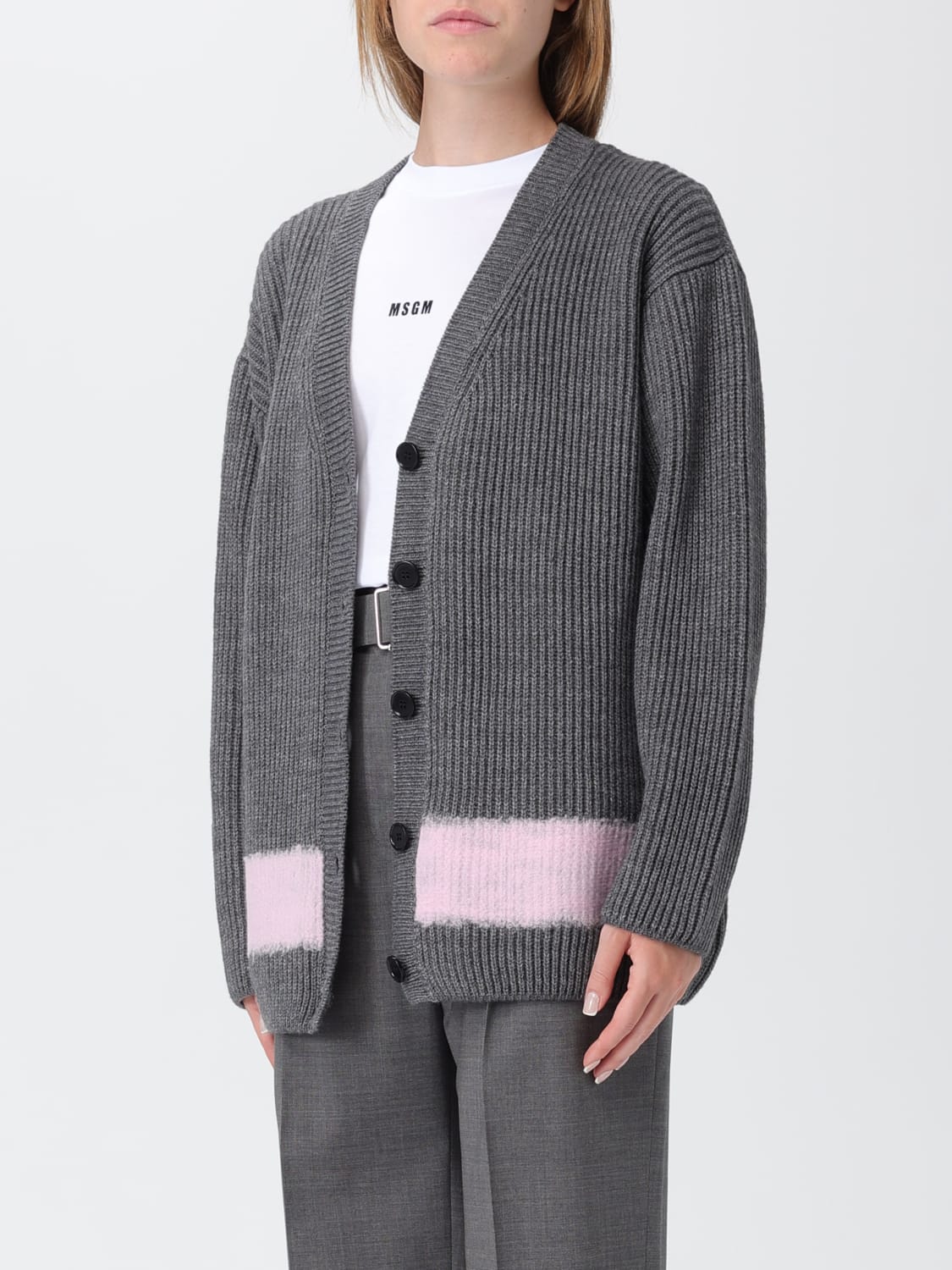 MSGM SWEATER: Cardigan woman MSGM, Grey - Img 4