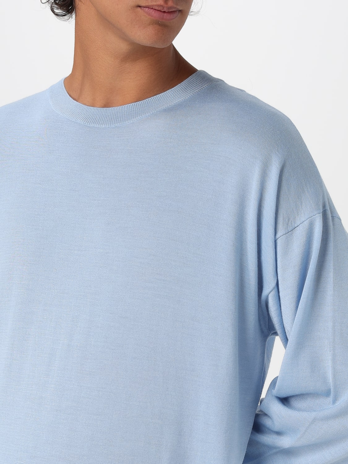 FERRARI MAGLIA: Pullover basic Ferrari in lana e cashmere , Blue - Img 3