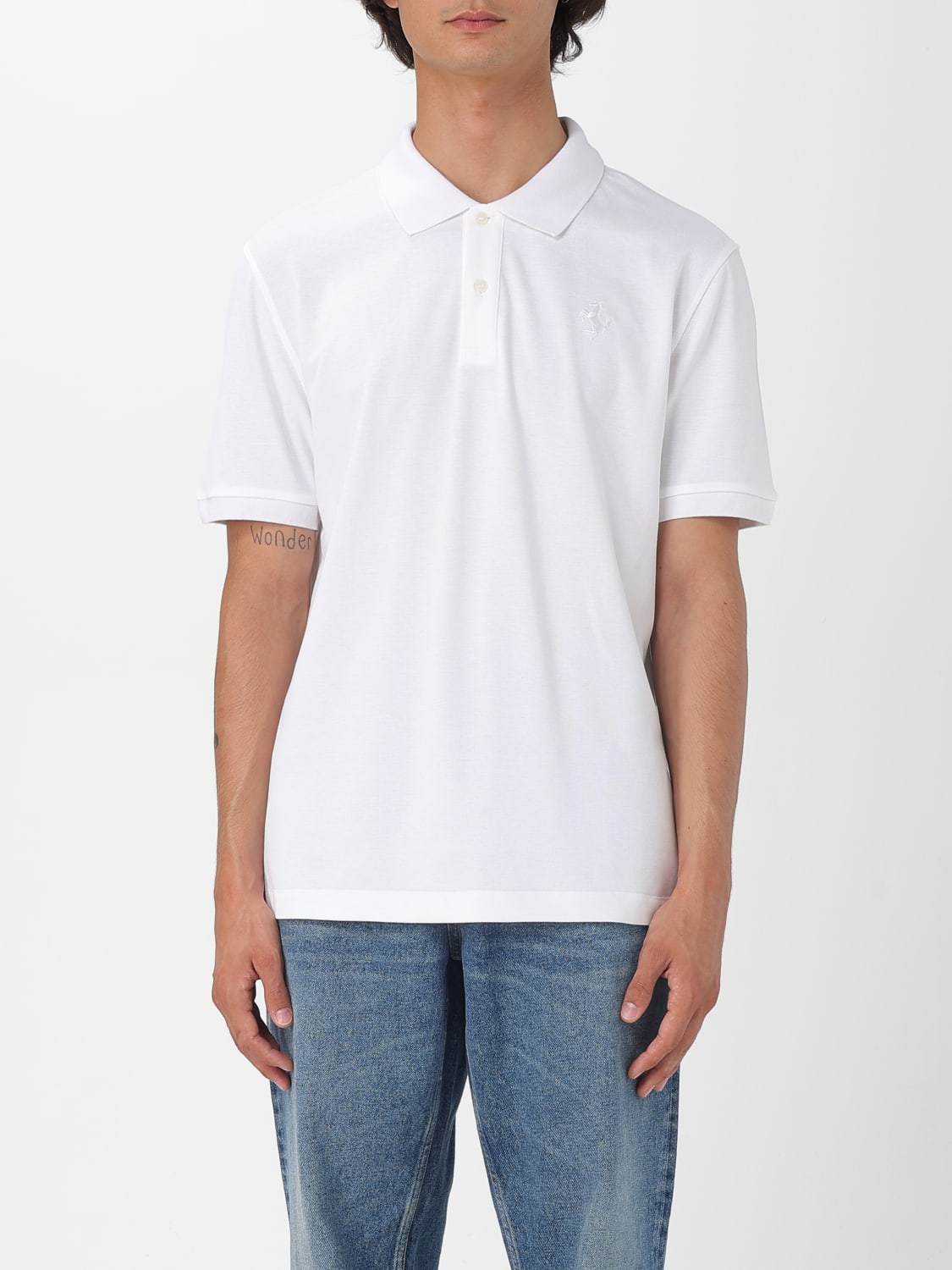 FERRARI POLO SHIRT: T-shirt men Ferrari, White - Img 1