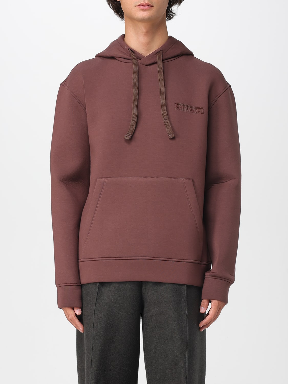 FERRARI 卫衣: 毛衣 男士 Ferrari, 酒红 - Img 1