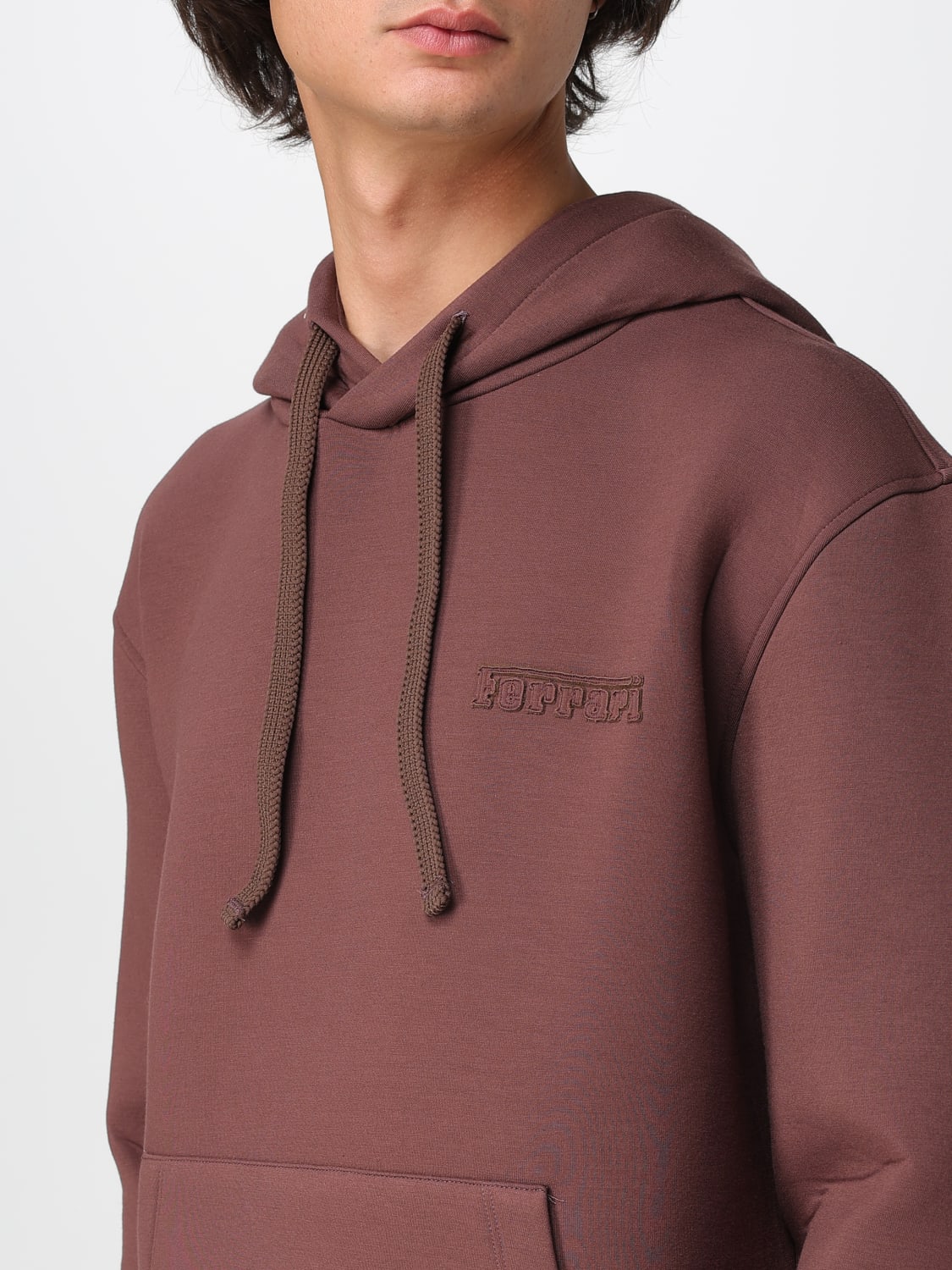 FERRARI 卫衣: 毛衣 男士 Ferrari, 酒红 - Img 3