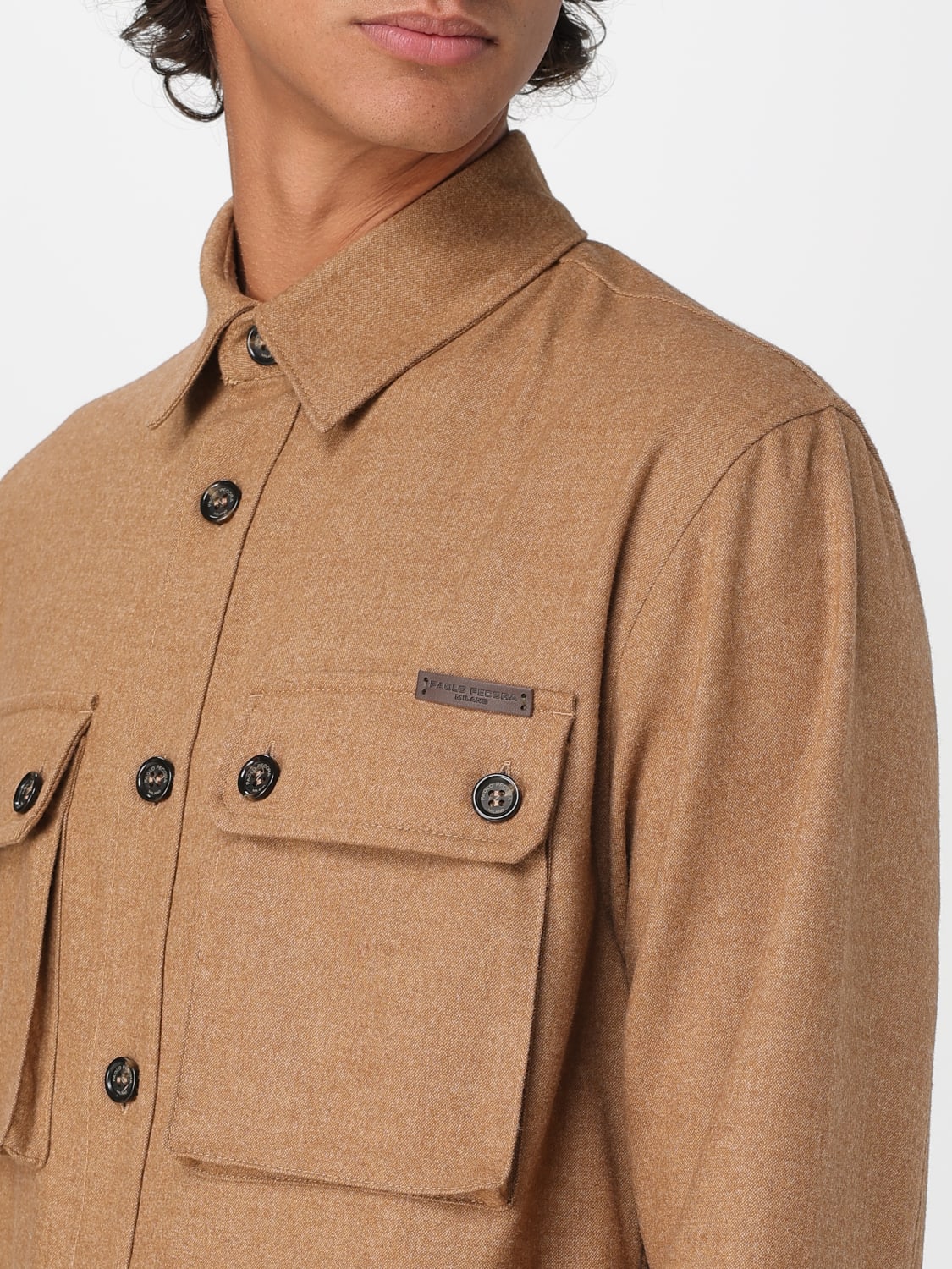 PAOLO PECORA CAMISA: Camisa hombre Paolo Pecora, Camello - Img 3