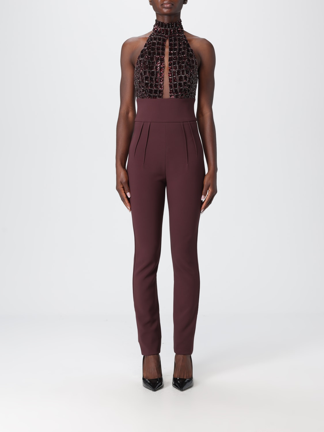 ELISABETTA FRANCHI MONO: Mono pieza mujer Elisabetta Franchi, Vino - Img 1