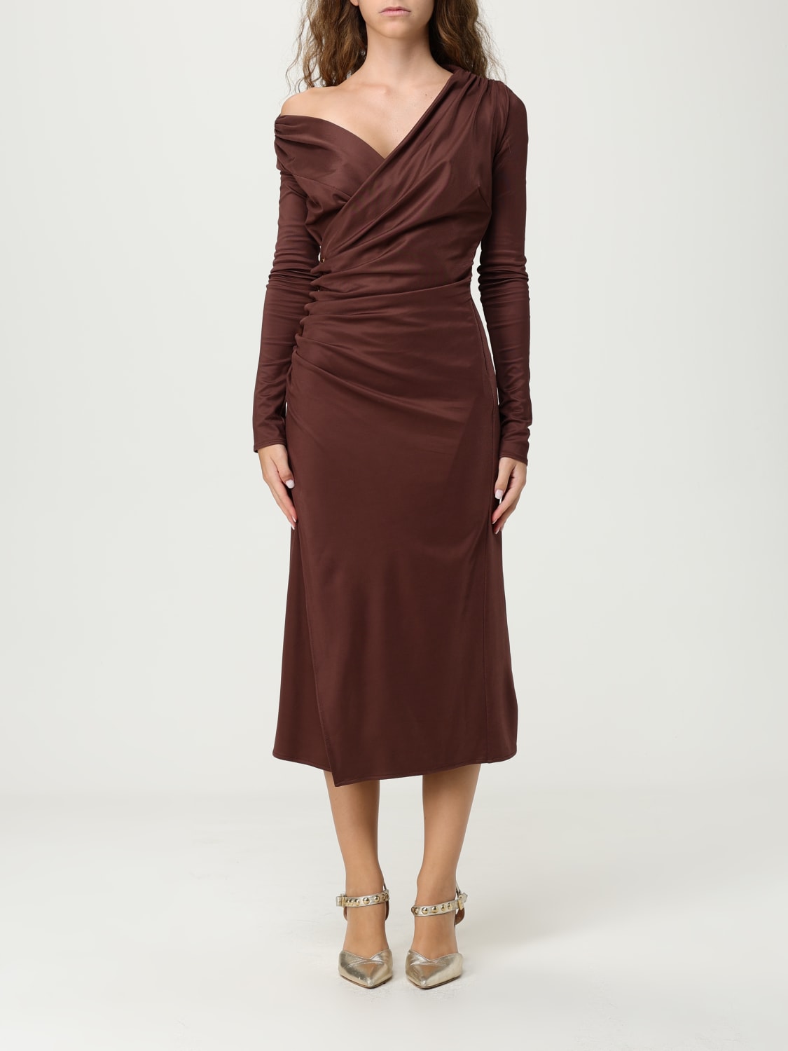 ELISABETTA FRANCHI DRESS: Dress woman Elisabetta Franchi, Brown - Img 1