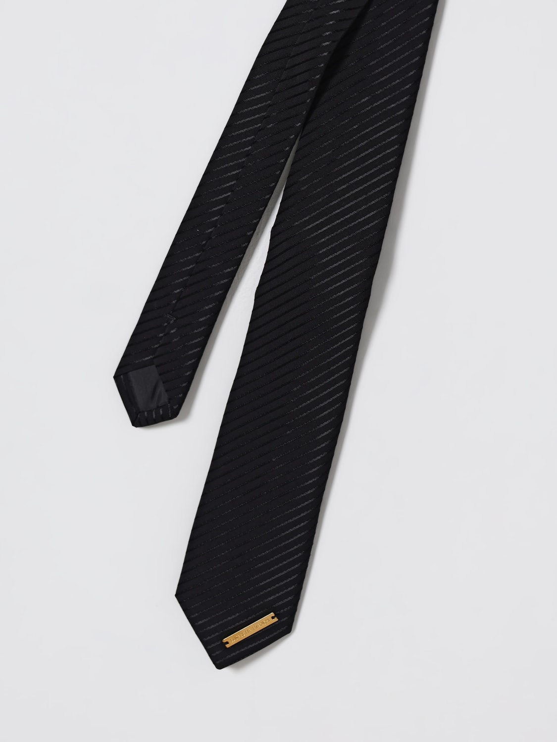 ELISABETTA FRANCHI CRAVATTA: Cravatta Elisabetta Franchi in twill con trama diagonale, Nero - Img 2