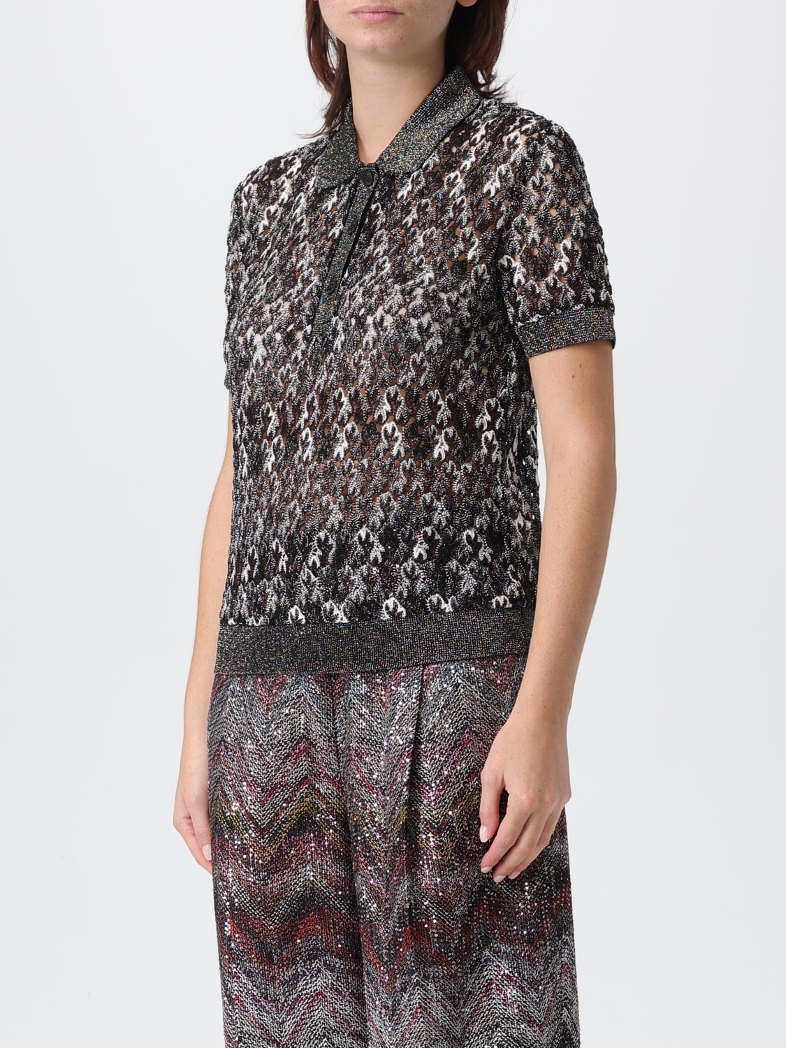 MISSONI POLO SHIRT: Polo shirt woman Missoni, Brown - Img 4