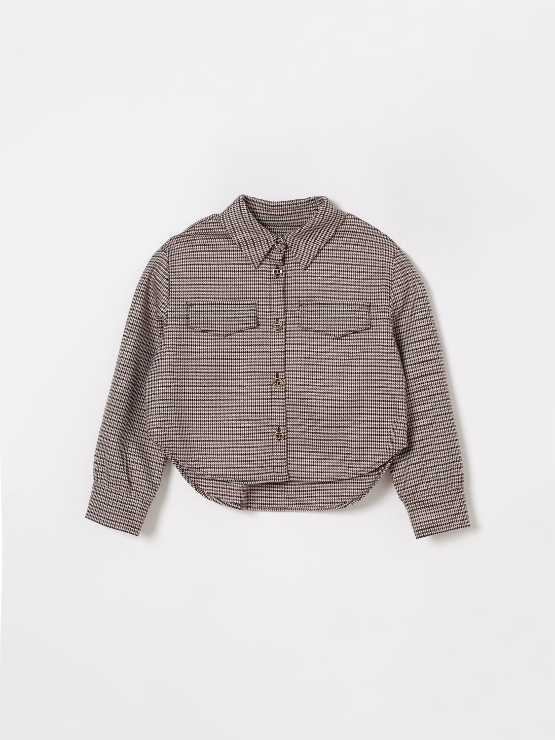 TWINSET CAMICIA: Camicia Twinset in misto viscosa check , Cammello - Img 1