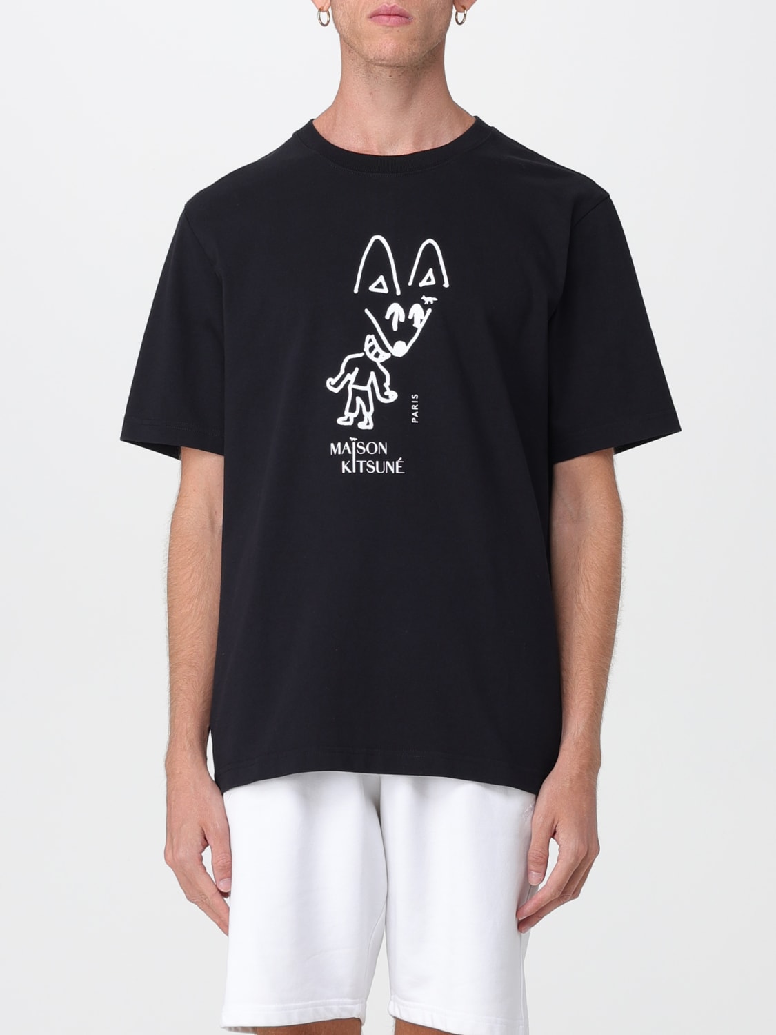 MAISON KITSUNÉ T-SHIRT: T-shirt herren Maison KitsunÉ, Schwarz - Img 1