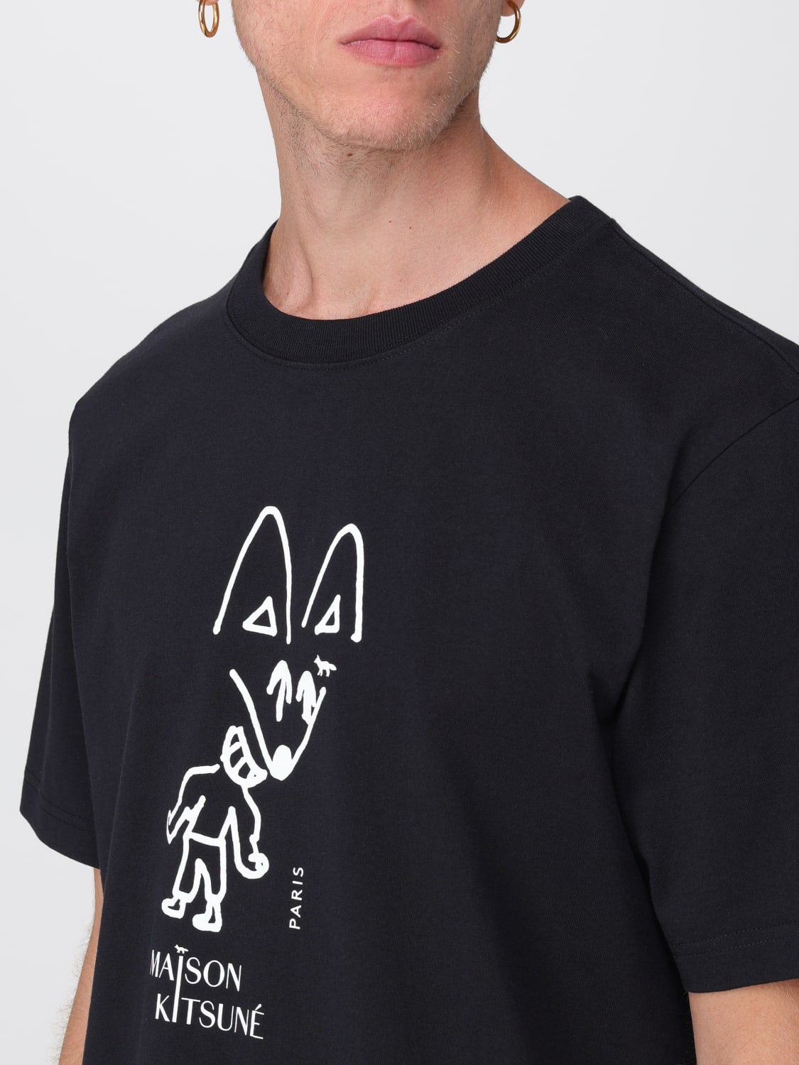 MAISON KITSUNÉ T-SHIRT: T-shirt herren Maison KitsunÉ, Schwarz - Img 3
