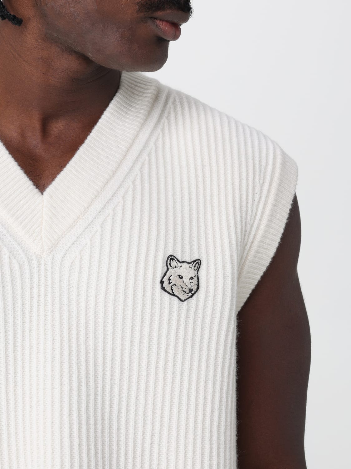 MAISON KITSUNÉ GILET: Gilet homme Maison KitsunÉ, Écru - Img 3