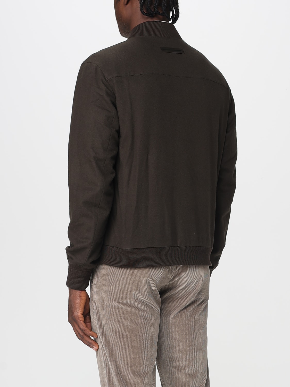 ZEGNA GIACCA: Bomber Zegna con bottoni automatici in cashmere, Marrone - Img 3